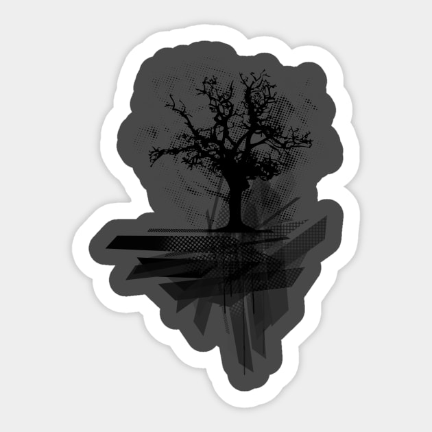 Tree with Halftone grungy Sticker by ddtk